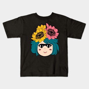 A Girl and a Flower Kids T-Shirt